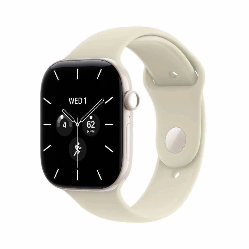 Apple Watch Series 12 - LTPO OLED / 64GB / 42mm / Bluetooth / Wi-Fi + Cellular / Medium/Large / Pearl White Ceramic Case with Sand Sport Band