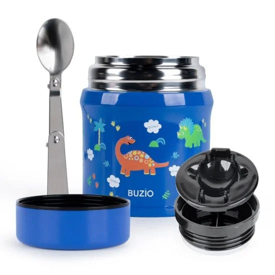 Buzio Kids Stainless Steel Food Container 350ML - Dinosaur