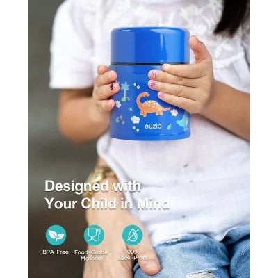 Buzio Kids Stainless Steel Food Container 350ML - Dinosaur