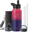 Buzio Trio Series Water Bottle with 3 Lids and Sleeve 1L - Red Blue