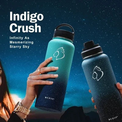 Buzio Trio Series Water Bottle with 3 Lids and Sleeve 1.2L -  Starry Crush