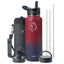 Buzio Trio Series Water Bottle with 3 Lids and Sleeve 1.2L - Ruby Red Navy