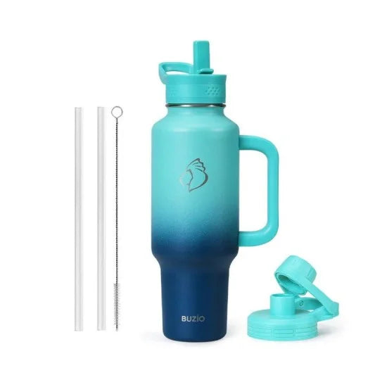 Buzio Trophy Series Handled Water Bottle for Car 1.2L - Caribbean Blue