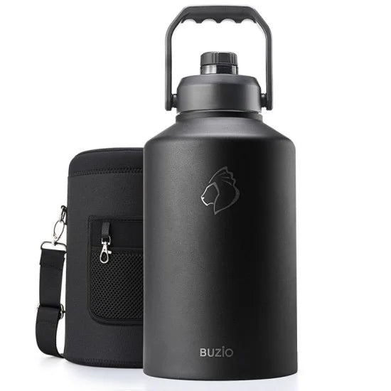 Buzio Rock Series Insulated 1.5 Gallon Jug with Spout Lid and Sleeve 5.8L - Black