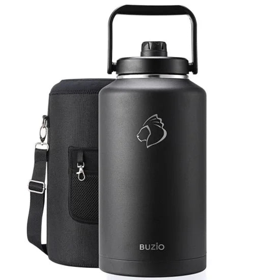 Buzio Rock Series 2 Gallon Jug with Spout Lid and Sleeve 7.5L - Black