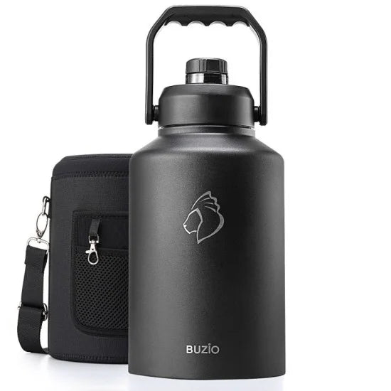 Buzio Rock Series One Gallon Jug with Spout Lid and Sleeve 3.8L - Black
