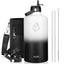 Buzio Duet Series Gallon Bottle with 2 Lids and Sleeve 3.8L - Black White