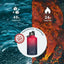 Buzio Duet Series Water Bottle with 2 Lids and Sleeve 1.9L - Ruby Red Navy