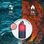 Buzio Duet Series Gallon Bottle with 2 Lids and Sleeve 3.8L - Ruby Red Navy
