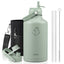 Buzio Duet Series Water Bottle with 2 Lids and Sleeve 1.9L - Green
