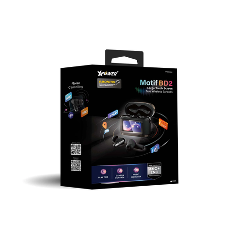 Xpower Motif BD2 Twin noise canceling wireless Earbud - Bluetooth / Black