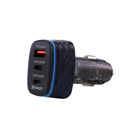 XPower CC3B 3-Port Car Charger - 82W / USB-A / USB-C / Black