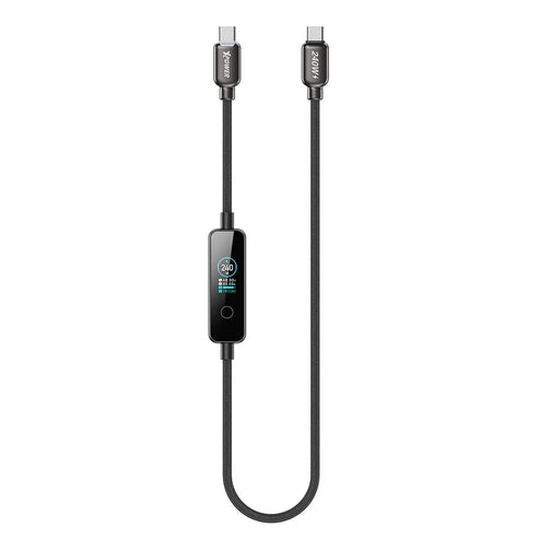 XPower SONAR SR240 TFT Display Zinc Alloy Sync & Charge Cable - 240W / USB-C / Gray