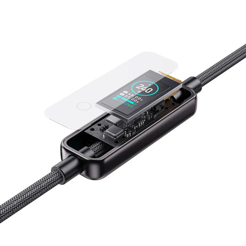 XPower SONAR SR240 TFT Display Zinc Alloy Sync & Charge Cable - 240W / USB-C / Gray