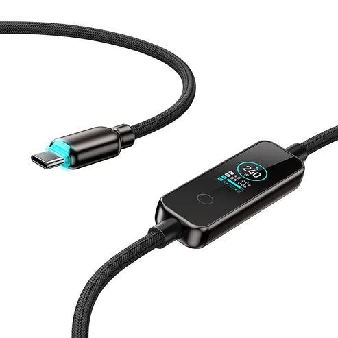 XPower SONAR SR240 TFT Display Zinc Alloy Sync & Charge Cable - 240W / USB-C / Gray