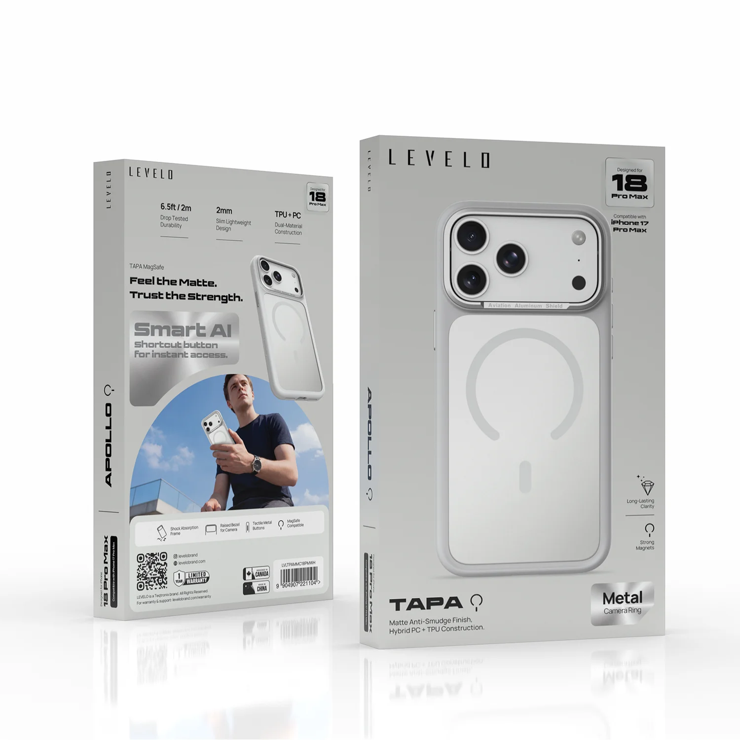 Levelo TAPA MagSafe Case For Apple iPhone 18 Pro Max - White