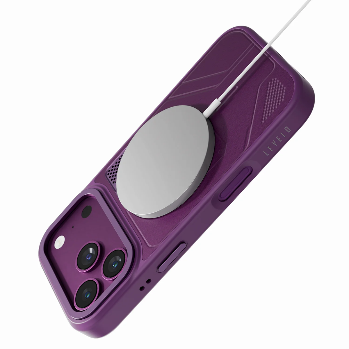 Levelo OPAL MagSafe Hybrid Armor Case For Apple iPhone 18 Pro - Burgundy