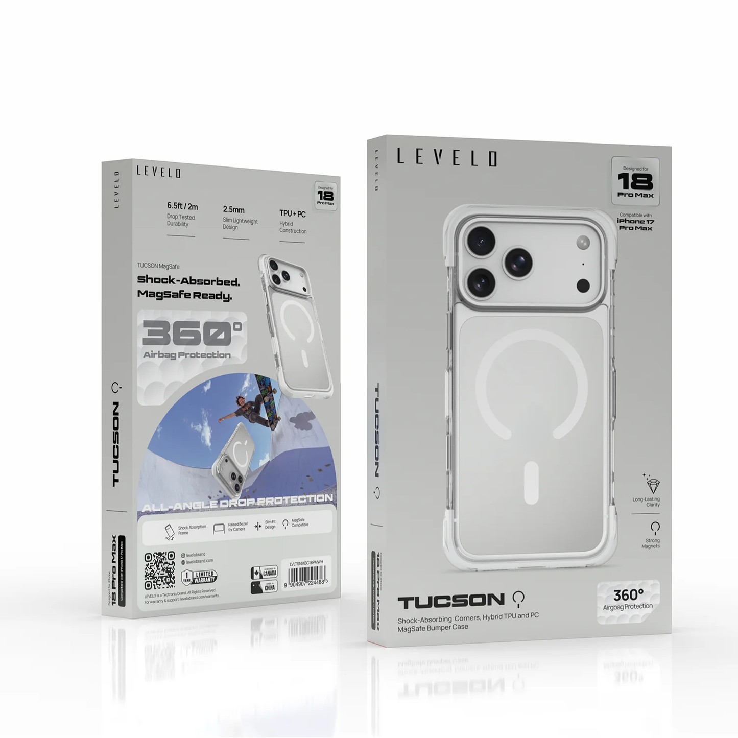 Levelo Tucson MagSafe Case For Apple iPhone 18 Pro Max - White