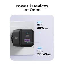 UGREEN 2-Port GaN Fast Charger - 30W / Space Grey