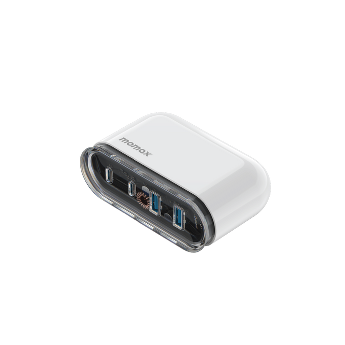 MOMAX 1-Charge Flow 4-Port GaN Charger - 80W / USB-A / USB-C / White