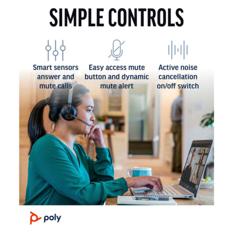 HP Poly Voyager Focus 2 Headset - Bluetooth / USB Type-C / (Microsoft Teams Certified)+Charging Stand / 2YW