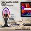 PROMATE Dynamic High Fidelity Dual Mode RGB Speaker / Headphone Stand & USB Hub