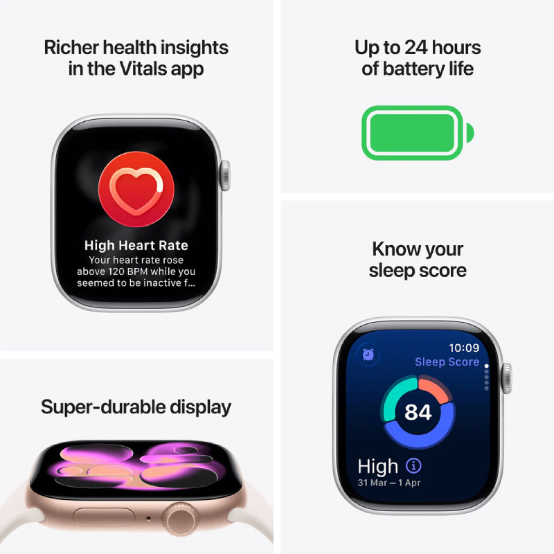 Apple Watch Series 11 - LTPO OLED / 64GB / 42mm / Bluetooth / Wi-Fi / Small/Medium / Jet Black Aluminum Case With Black
