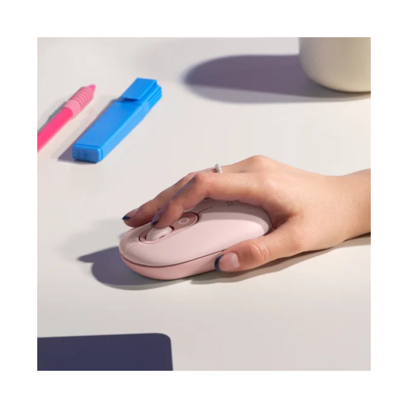 Logitech POP with Emoji Wireless Mouse - Bluetooth / Rose