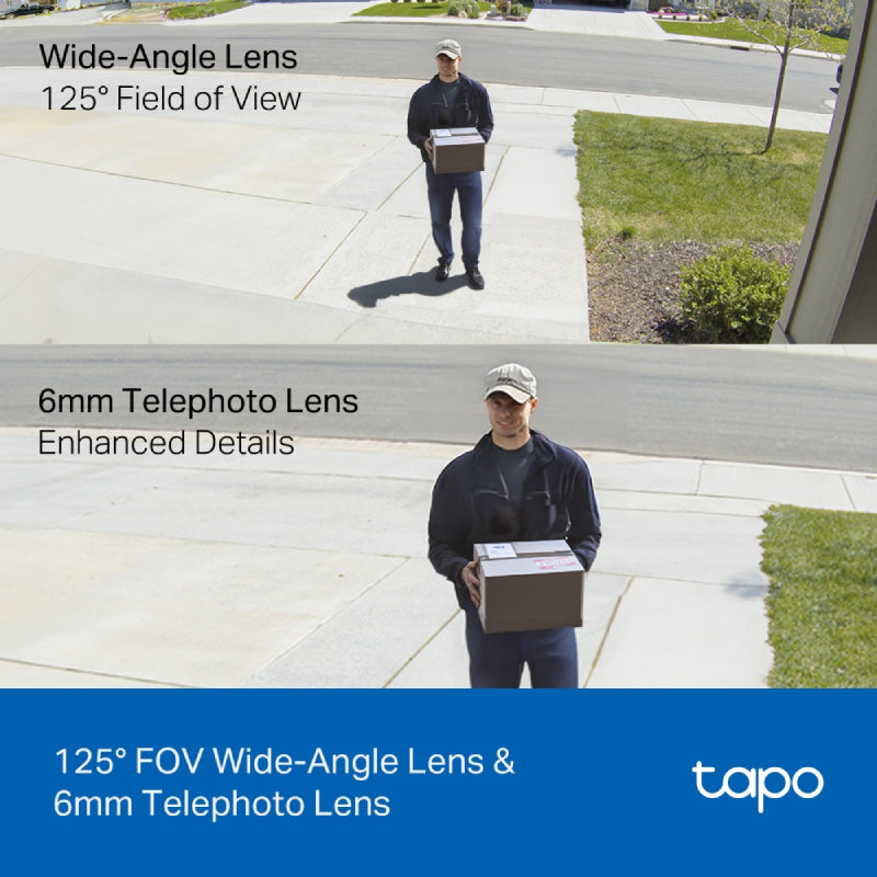 TP-Link (Tapo C246D) Indoor/Outdoor Dual Lens Pan/Tilt Security Camera - H.264 / 2304 × 1296 / 2.4 GHz - White