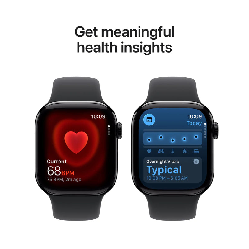 Apple Watch Series 11 - LTPO OLED / 64GB / 42mm / Bluetooth / Wi-Fi / Small/Medium / Jet Black Aluminum Case With Black
