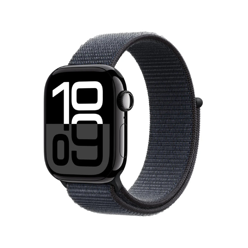Apple Watch Series 10 with Sport Loop - LTPO OLED / 64GB / 46mm / Bluetooth / Wi-Fi / Cellular / Jet Black Smart Watches