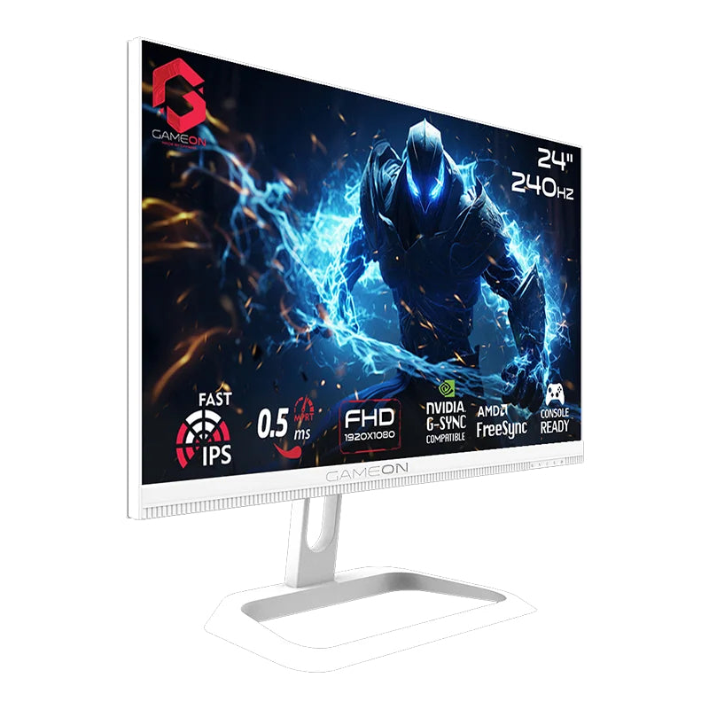 GAMEON Artic Pro Series GOA24FHD240IPS Gaming Monitor - 24" FHD / 240Hz / 0.5ms / HDMI 2.1 / DP 1.4 - White