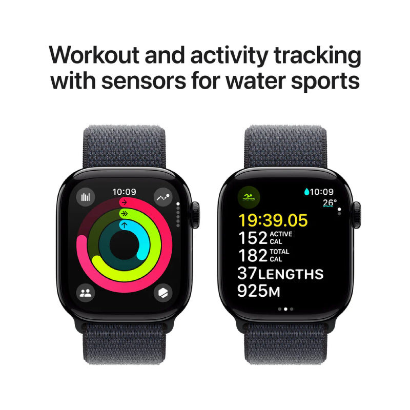 Apple Watch Series 10 with Sport Loop - LTPO OLED / 64GB / 46mm / Bluetooth / Wi-Fi / Cellular / Jet Black Smart Watches