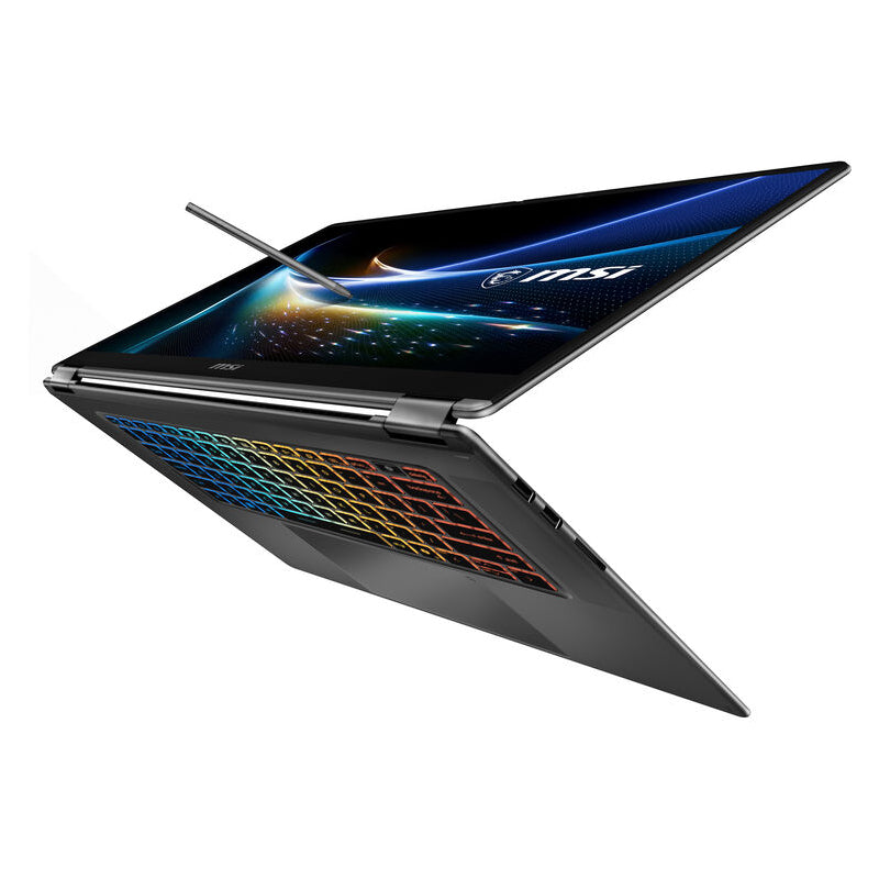Pre-Order MSI Prestige N16 Flip AI+ 2-in-1 Multi-Touch Laptop - 16" 2.8K OLED Multi-Touch / NVIDIA RTX Spark N1X / 128GB / 2TB (NVMe M.2 SSD) / NVIDIA Blackwell RTX 6144-Core Graphics / Win 11 Pro / 2YW / Platinum Gray - Laptop