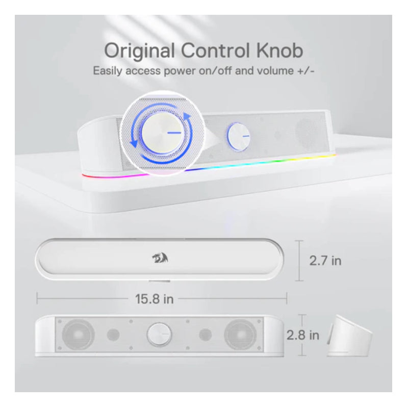 Redragon ADIEMUS GS560 - 3.5mm / USB / Speaker / White