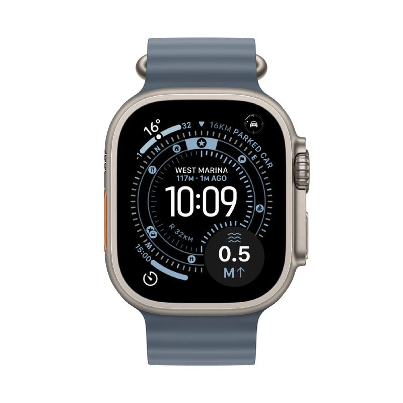 Apple Watch Ultra 3 - LTPO OLED / 64GB / 49mm / Bluetooth / Wi-Fi / Cellular / Natural Titanium Case with Anchor Blue