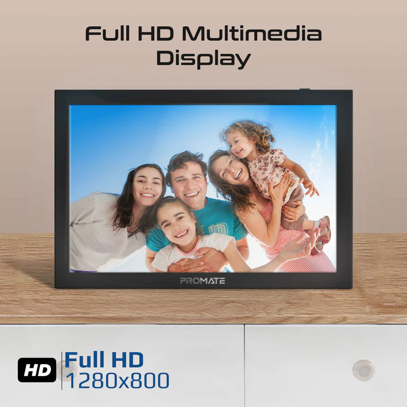PROMATE 10.1" Vibrant Full HD Smart Multimedia Wi-Fi Digital Photo Frame - Black