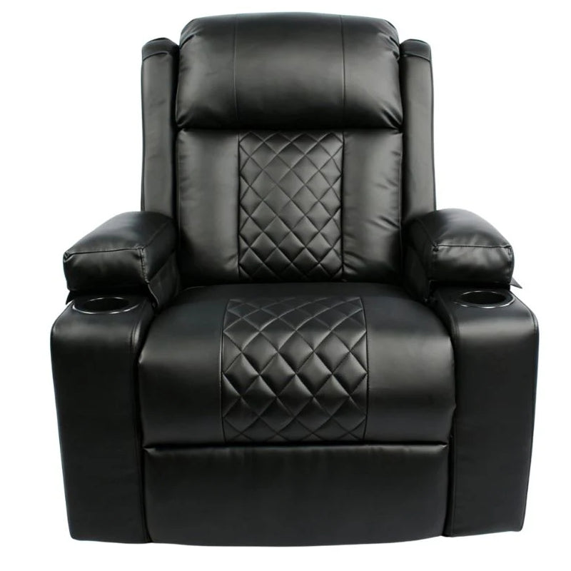Black Bull Premium Sofa Swivel Rocker Recliner Size - PU Black