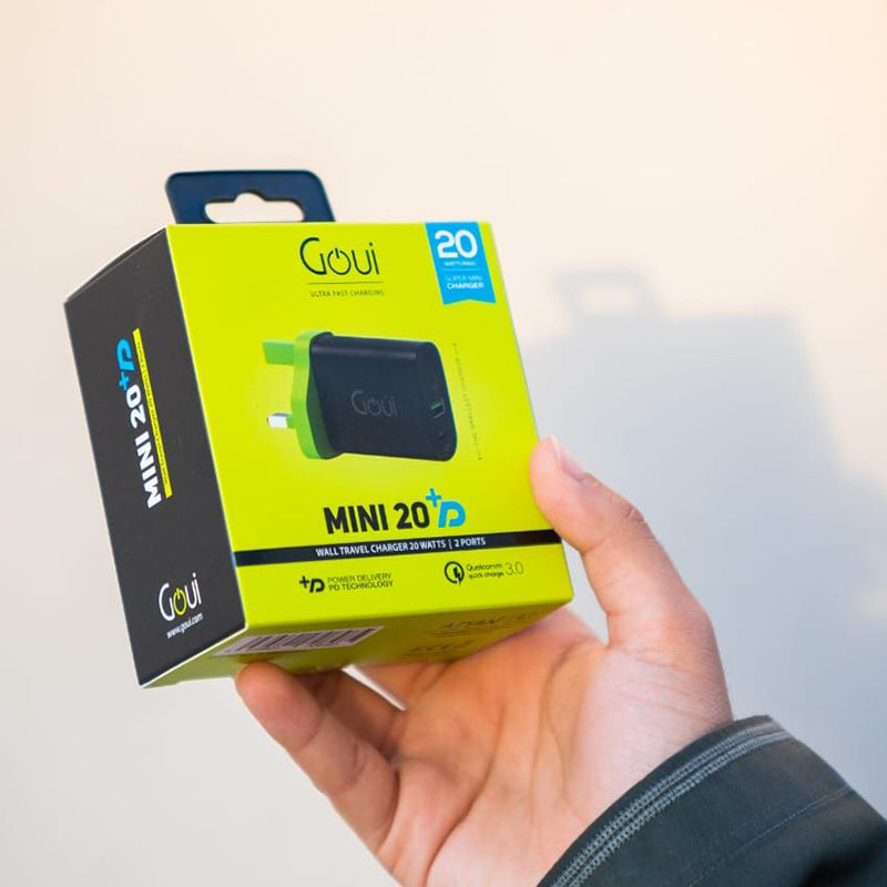 GOUI Mini 20W Wall Charger - 20W / USB-A/USB-C / Black