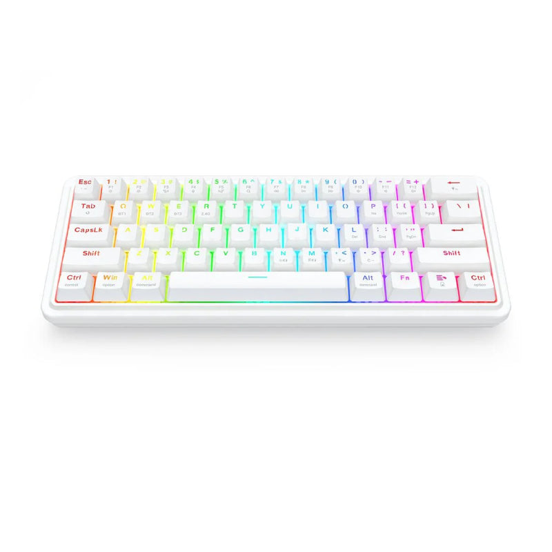 Redragon K730W RGB Pro Draconic V2 White 60% Gasket Wireless Mechanical Keyboard - Bluetooth / Wired / 2500mAh / White