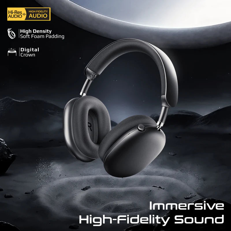 PROMATE Serene High-Definition Hybrid ANC Headphones with 360° Spatial Audio - Bluetooth / 400mAh / Black