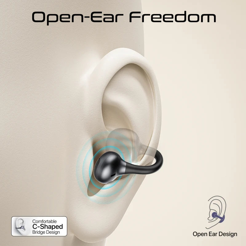 PROMATE AirClip-Pro Open Ear TWS Earbuds - Bluetooth / 500mAh / Black