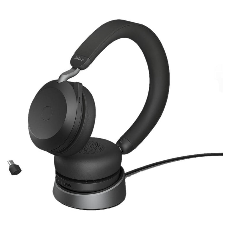 Jabra Evolve2 75 MS Stereo USB-C Headphone with Charging Stand - Wireless / Black