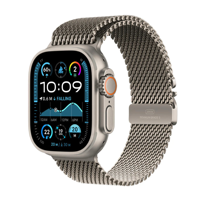 Apple Watch Ultra 2 (2024) - LTPO OLED / 64GB / 49mm / Bluetooth / Wi-Fi / Cellular / Medium / Natural Titanium