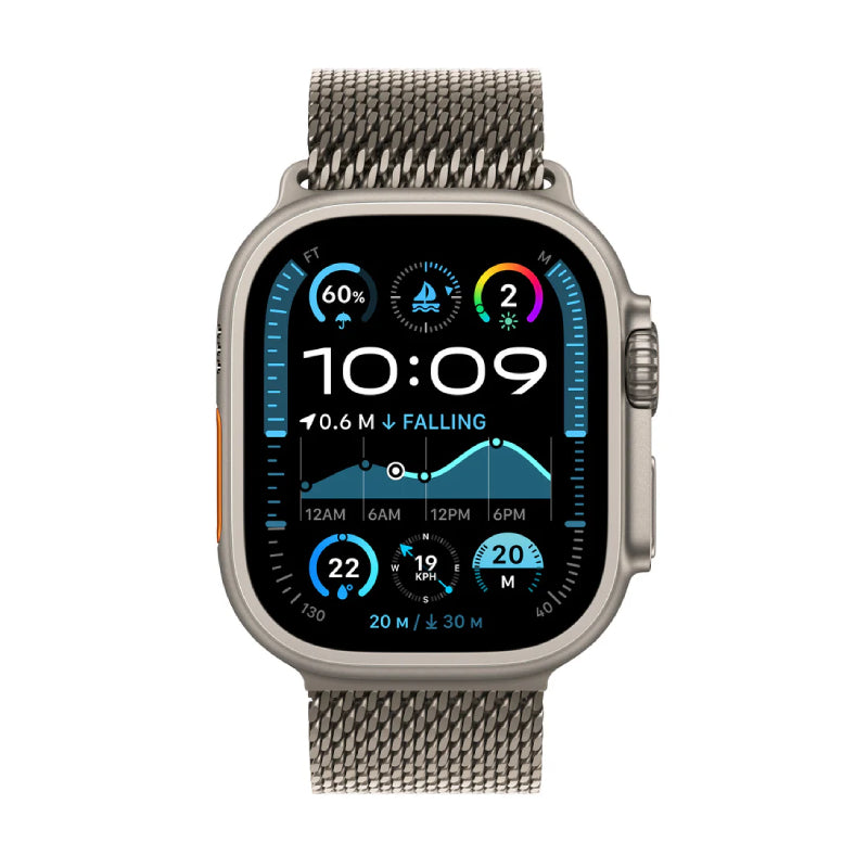 Apple Watch Ultra 2 (2024) - LTPO OLED / 64GB / 49mm / Bluetooth / Wi-Fi / Cellular / Medium / Natural Titanium