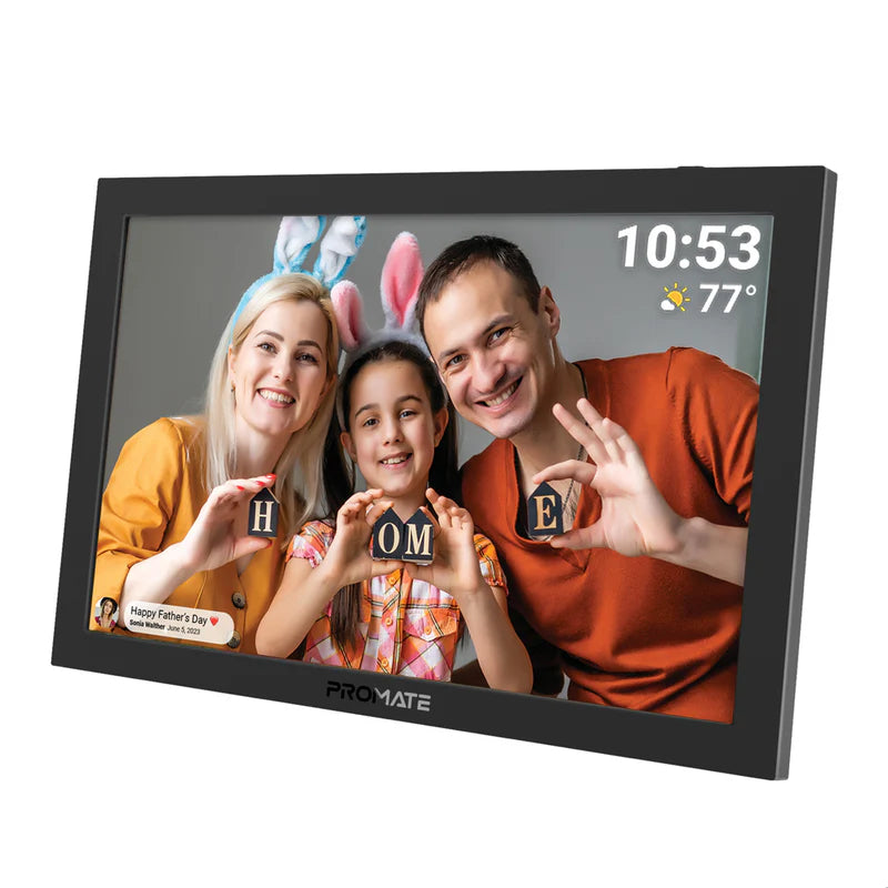 PROMATE 10.1" Vibrant Full HD Smart Multimedia Wi-Fi Digital Photo Frame - Black