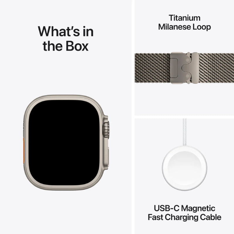 Apple Watch Ultra 2 (2024) - LTPO OLED / 64GB / 49mm / Bluetooth / Wi-Fi / Cellular / Medium / Natural Titanium