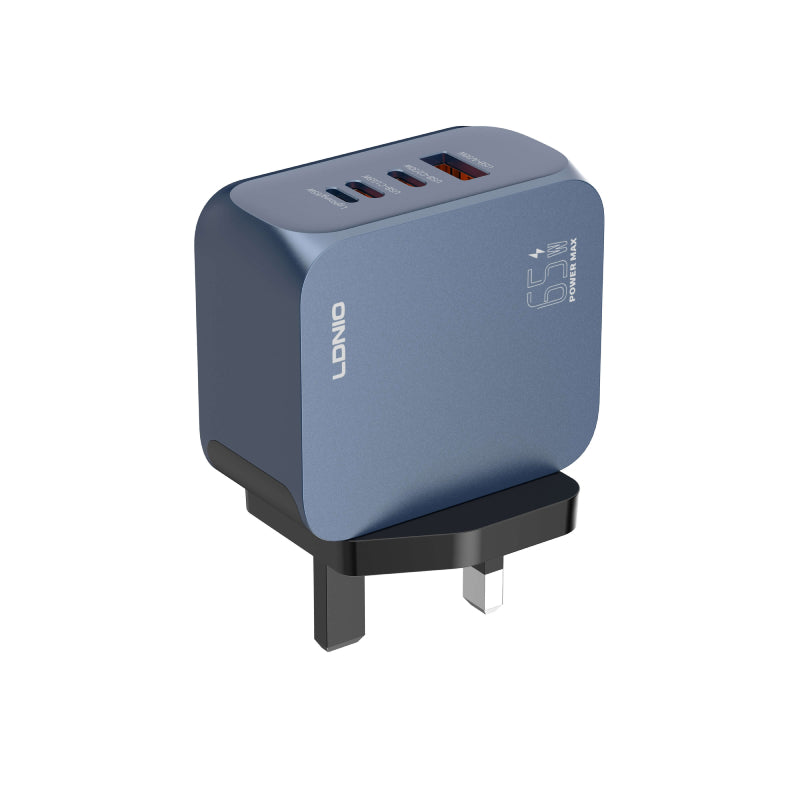 LDNIO Q7 Super Fast Charger - 65W / USB-A / USB-C / Lightning / UK Plug