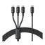 Baseus Silky 3-in-1 Fast Charging Cable - 1.5m / USB-C to M+L+C / 100W / Black