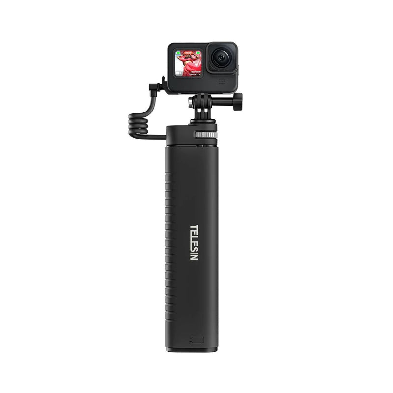 TELESIN Rechargeable Selfie Stick for Action Cameras - 10000mAh / USB-C / Black